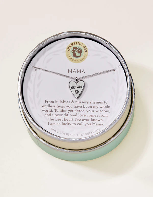 Spartina | SLV Necklace 18" Mama/Heart - Silver