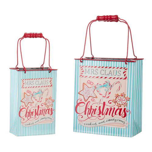 10" Mrs. Claus Cookies Shopping Bag Containers