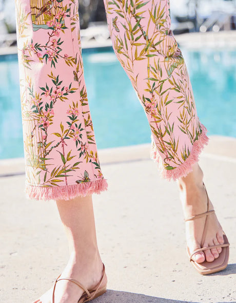 Spartina | Maren Fringe Pant Enclave Bamboo Bird Cage Pink