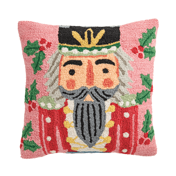 Mudpie | Square Nutcracker Wool Pillow