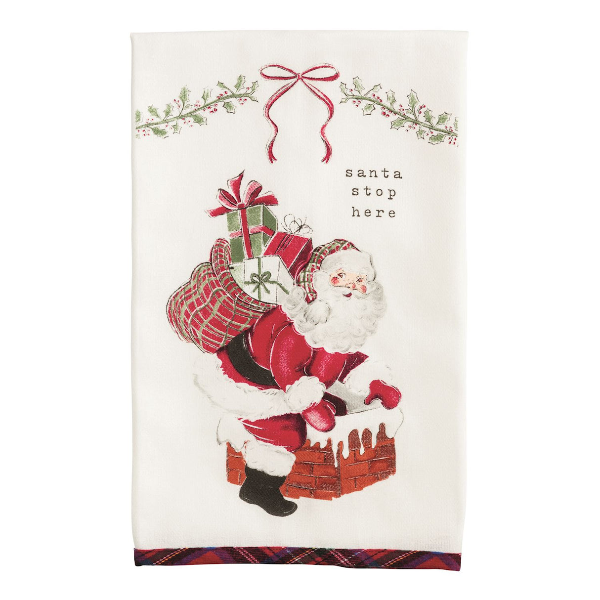 Mudpie | Santa Stop Printed Towel