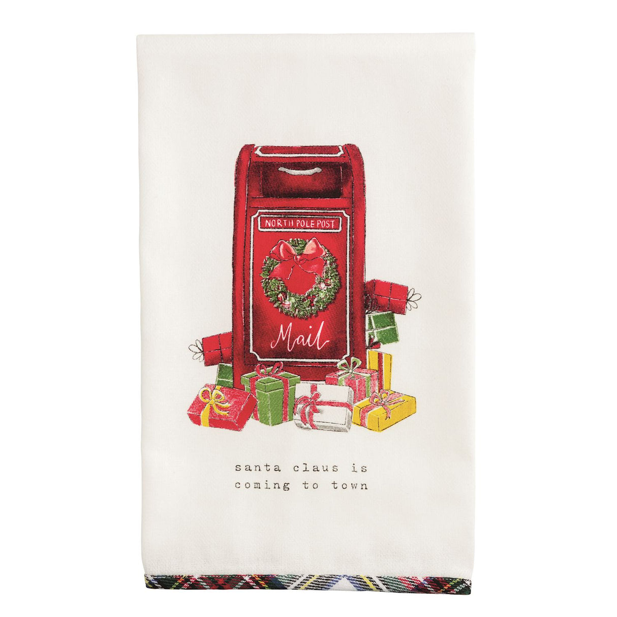 Mudpie | Santa Is Coming Printed Towel