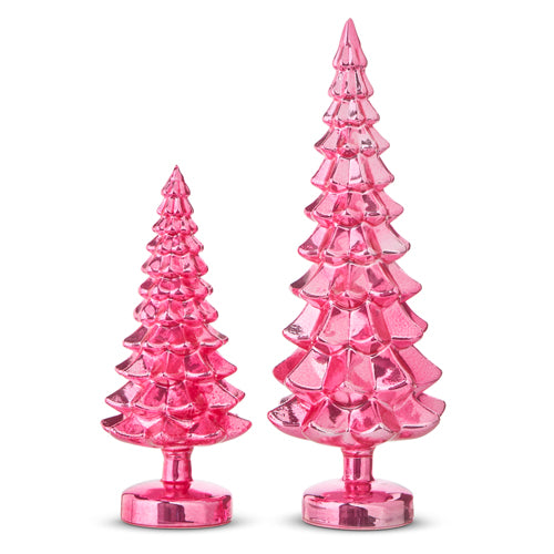 15.25" Pink Glass Trees