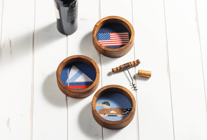 Mudpie | Wine Needlepoint Coaster