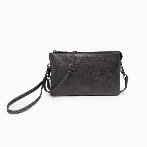 Jen & Co. | Riley Glitter 3 Compartment Crossbody/Wristlet - Black