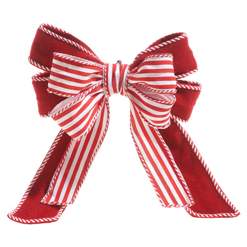 13.5" Striped Bow Ornament