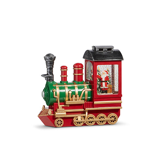 8.75" Santa and Cardinal Musical Lighted Water Train