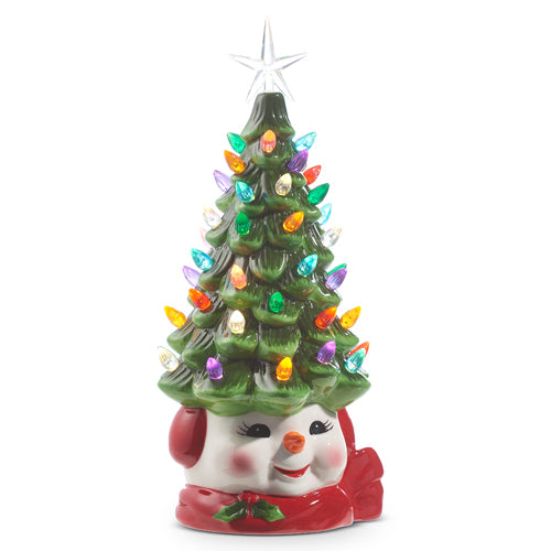 Load image into Gallery viewer, 13&amp;quot; Vintage Snowman Lighted Tree

