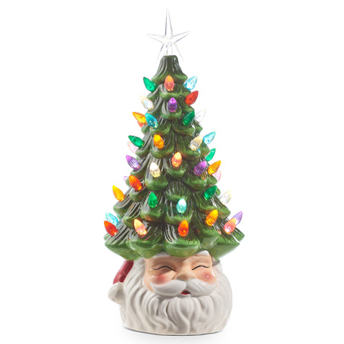 Load image into Gallery viewer, 13.5&amp;quot; Vintage Santa Lighted Tree
