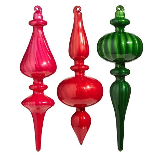 9.75" Brown Glass Finial Ornaments