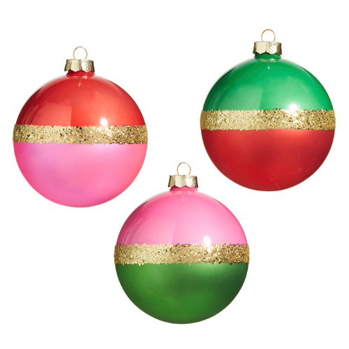 4" Dual Color Ball Ornament
