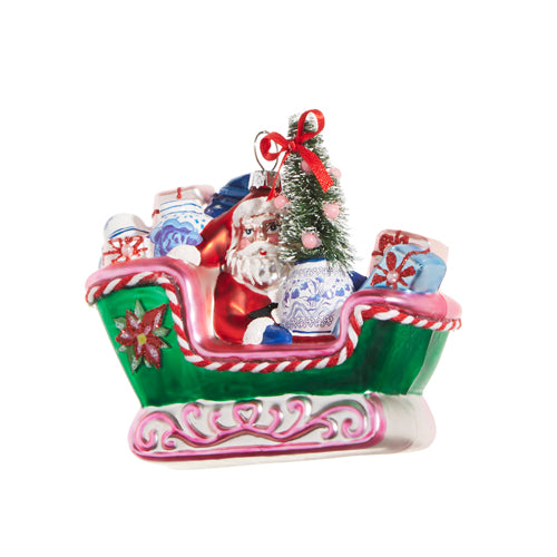 4.5" Chinoiserie Sleigh Ride Ornament