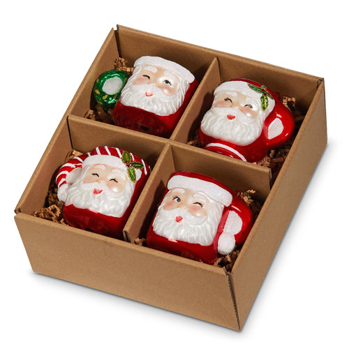 2.75" Box of Santa Mug Ornaments