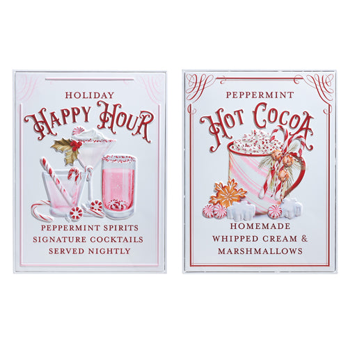 18" Holiday Refreshments Embossed Wall Art