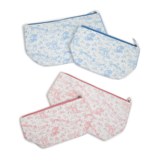 Set of 2 Animal Toile Multipurpose Pouches