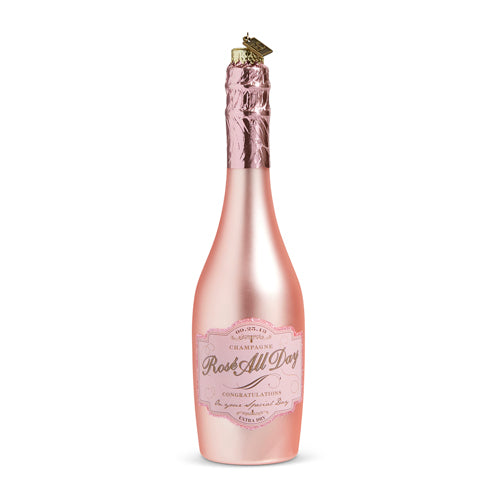 8.25" Congratulations Pink Champagne Ornament