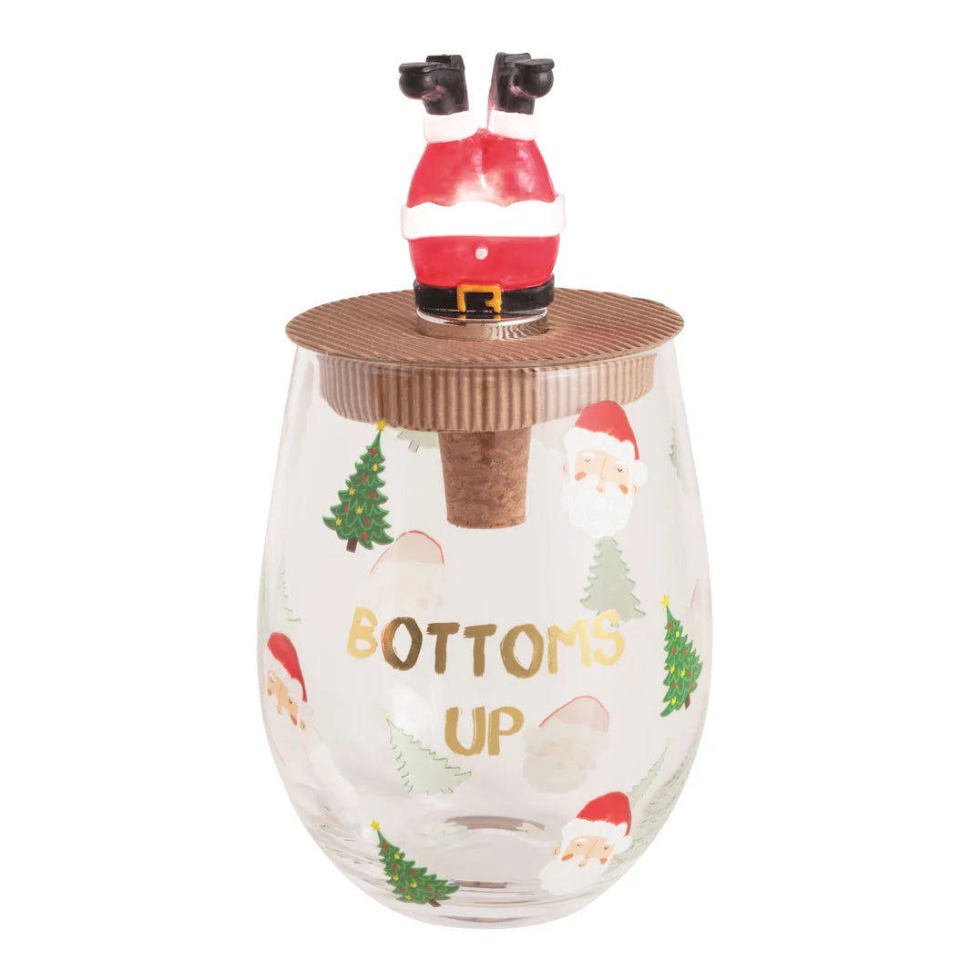 Mudpie | Bottoms Up Glass & Light-Up Stopper Set