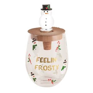 Mudpie | Feelin' Frosty Glass & Light Up Stopper Set
