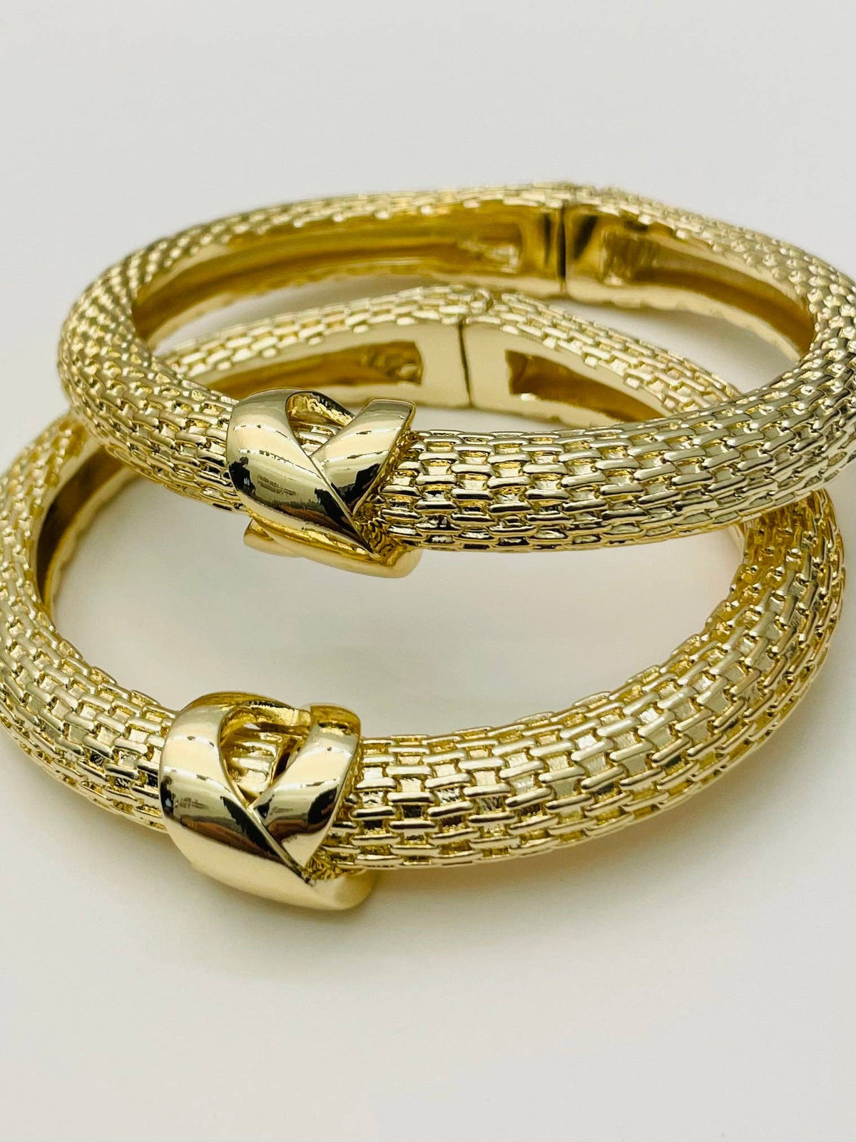 Two Forty Two | CHIC | Woven Hinged Bracelet - Gold
