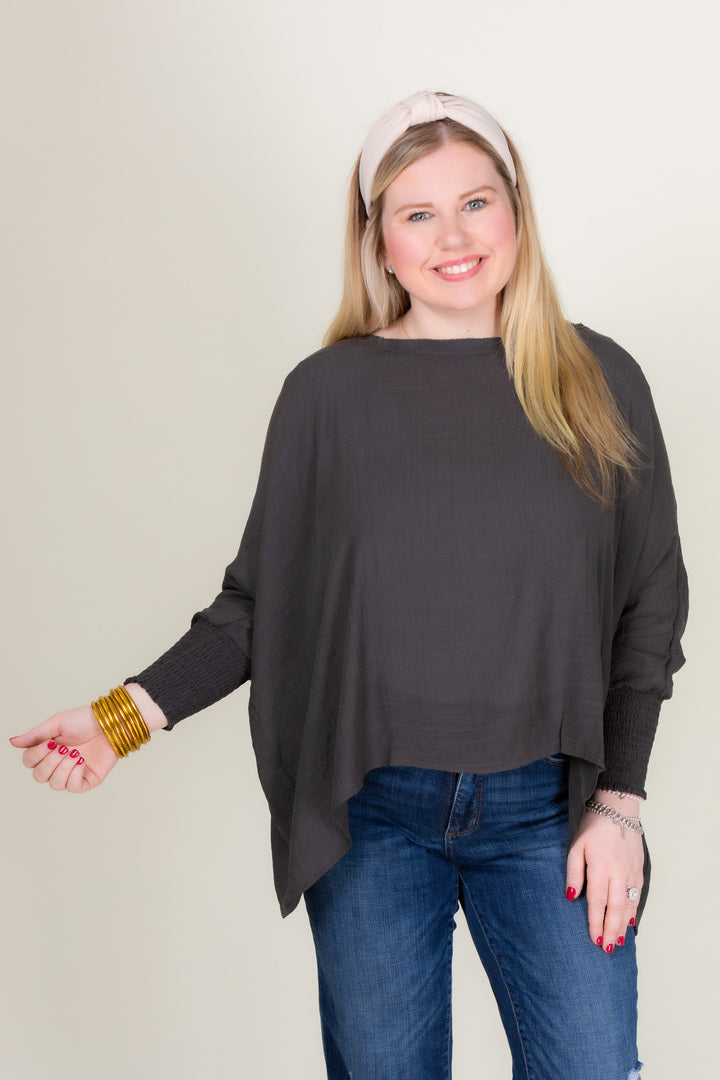 The Amelia Smocked Cuff Sleeve Top