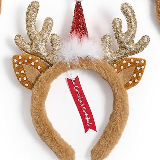 Two's Company | Reindeer Sparkle Hand-Crafted Faux Fur Headband