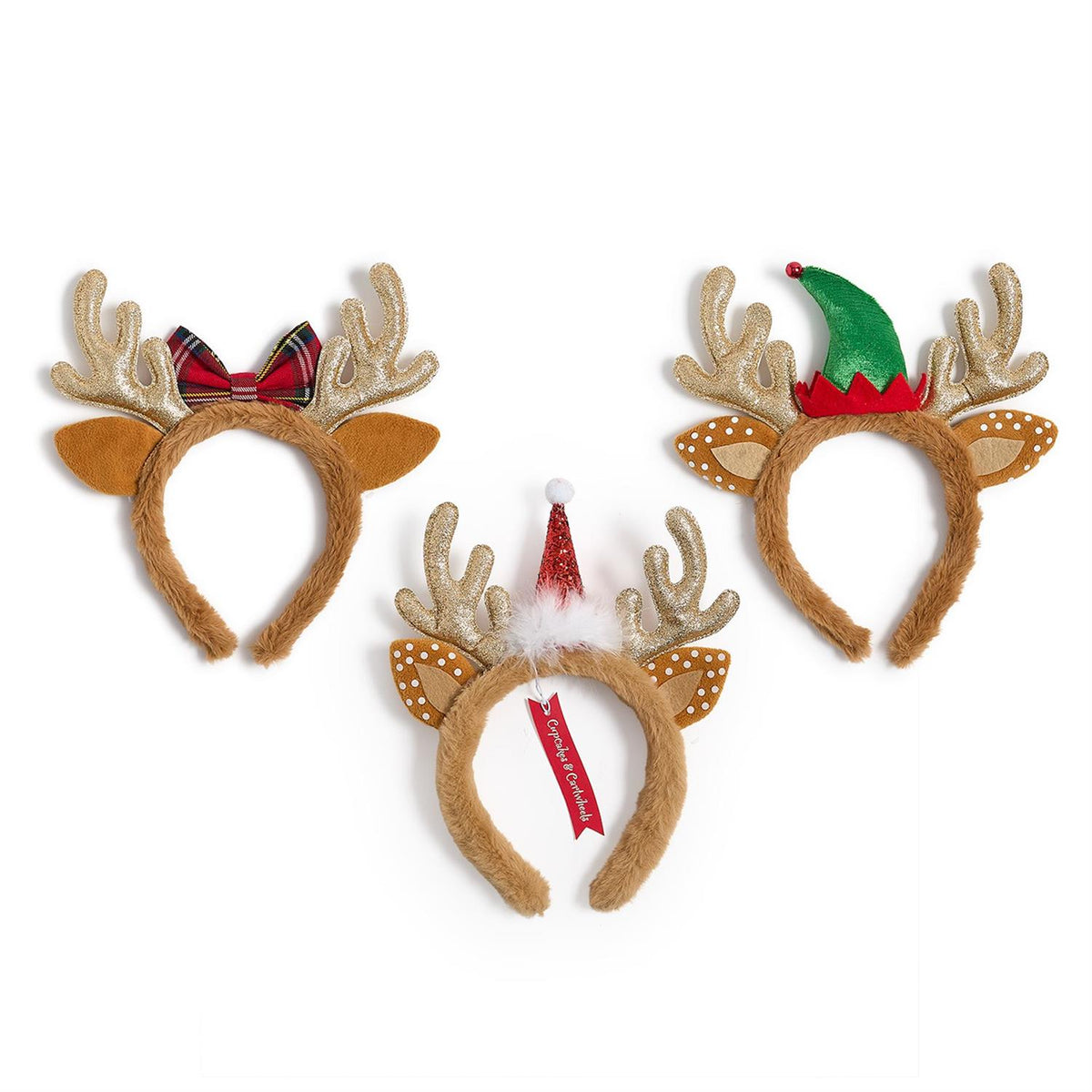 Two's Company | Reindeer Sparkle Hand-Crafted Faux Fur Headband