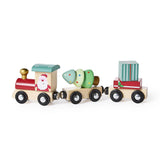 Two's Company | Here Comes Santa 3pc Hand-Crafted Wooden Magnetic Train Set
