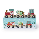 Two's Company | Here Comes Santa 3pc Hand-Crafted Wooden Magnetic Train Set