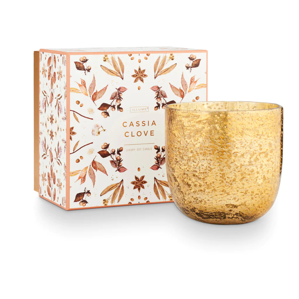 Load image into Gallery viewer, Cassia Clove Luxe Sanded Mercury Glass Candle
