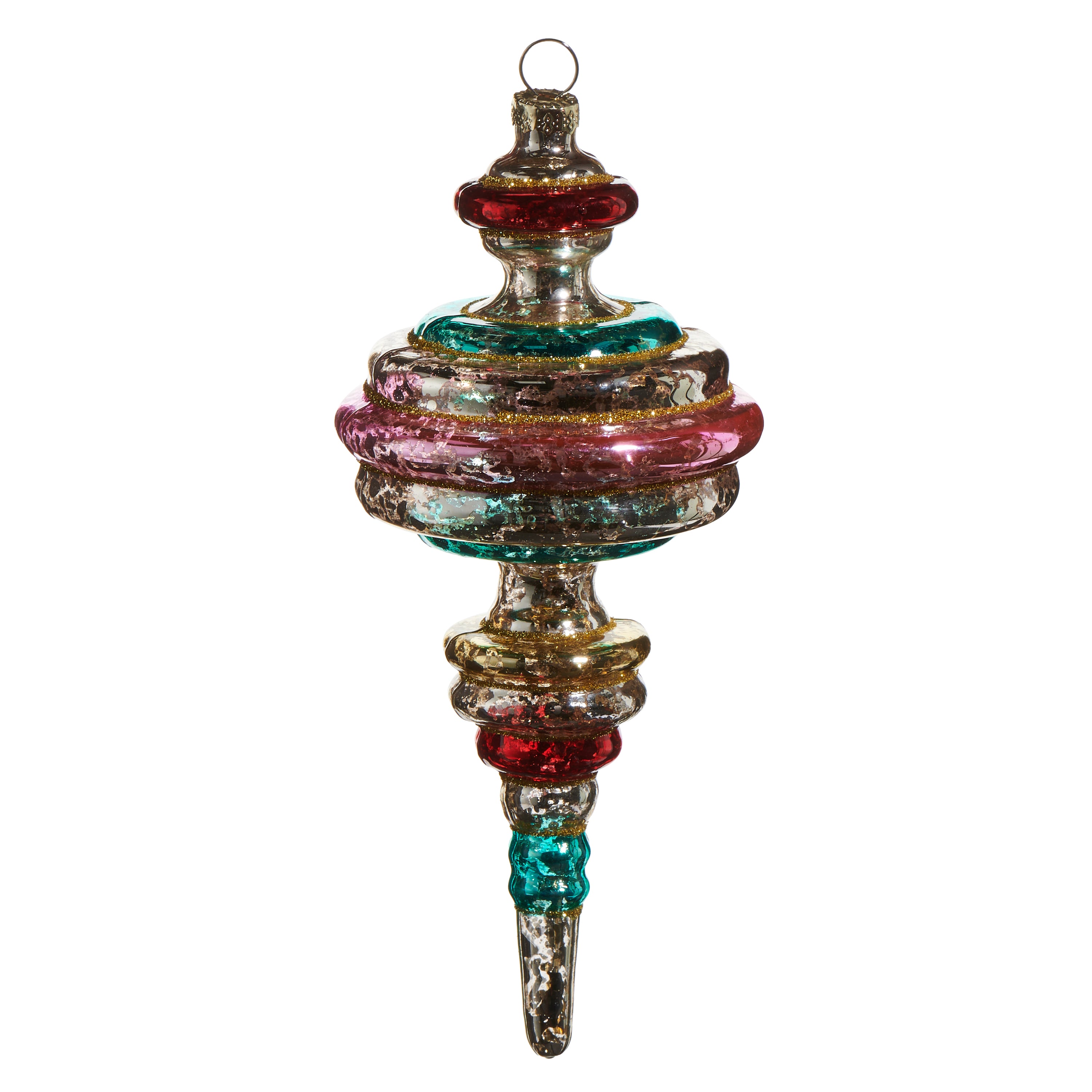 7" Multicolor Vintage Finial Ornament