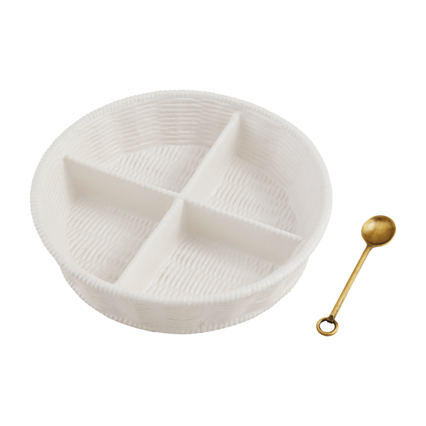 Mudpie | Woven Ceramic Divided Server
