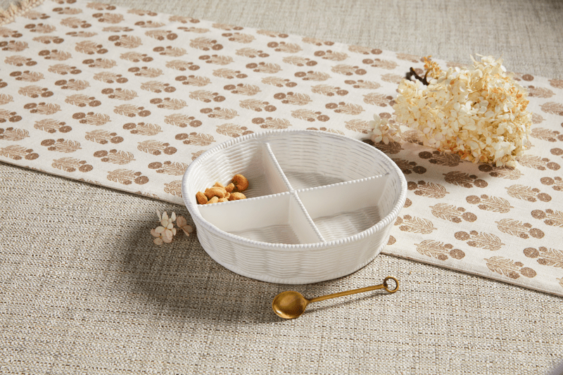 Mudpie | Woven Ceramic Divided Server