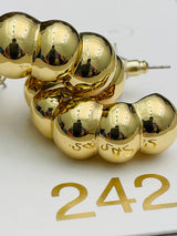 Two Forty Two | GOLDEN | Wide Bubble Hoop - Gold