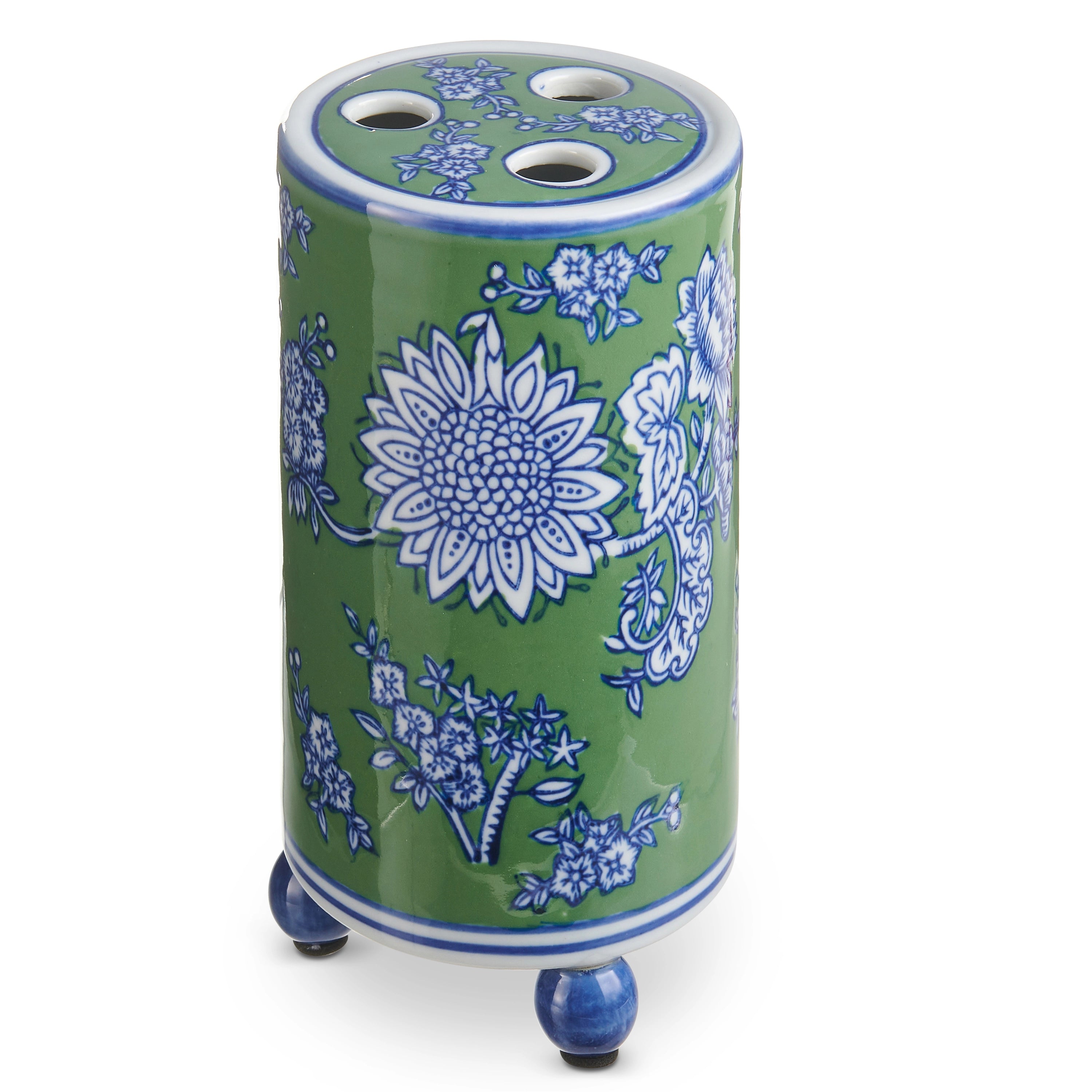 7.25" Green and Blue Tulip Vase