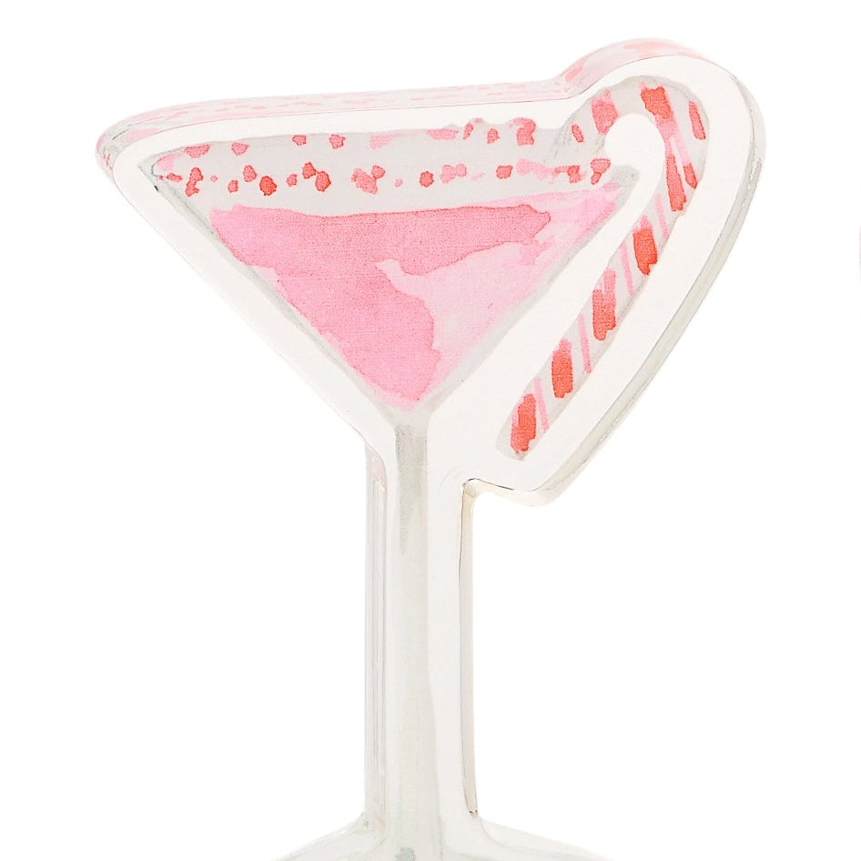6" Holiday Happy Hour Acrylic Block