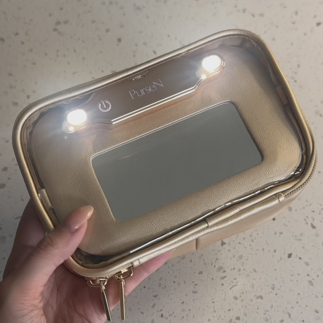 PurseN | LITTMINI - Lighted Mirror Case - Gold