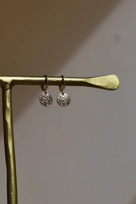 Katie Waltman | PETITE COIN HUGGIE EARRINGS
