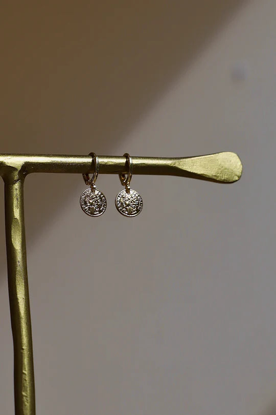 Katie Waltman | PETITE COIN HUGGIE EARRINGS