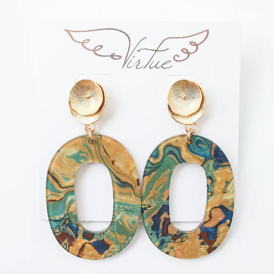 Virtue | Lily Post With Acrylic Oval Earrings