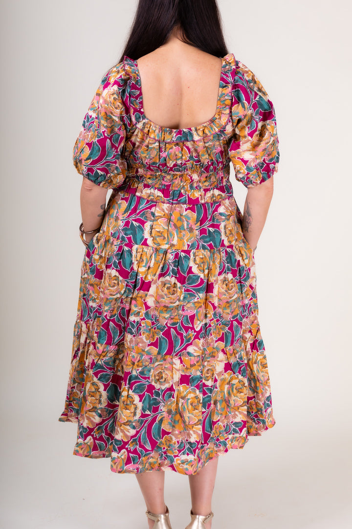 Load image into Gallery viewer, Maeva Floral Print Midi Dress
