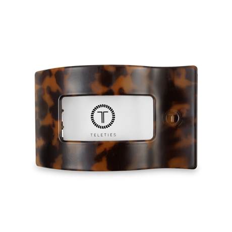 Teleties |  Flat Rectangle Hair Clip | Medium | Tortoise