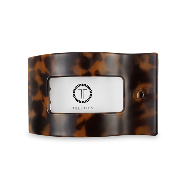 Teleties |  Flat Rectangle Hair Clip | Medium | Tortoise