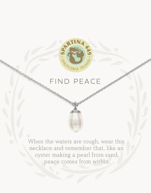 Spartina | Sea La Vie Necklace Find Peace/Pearl - Silver