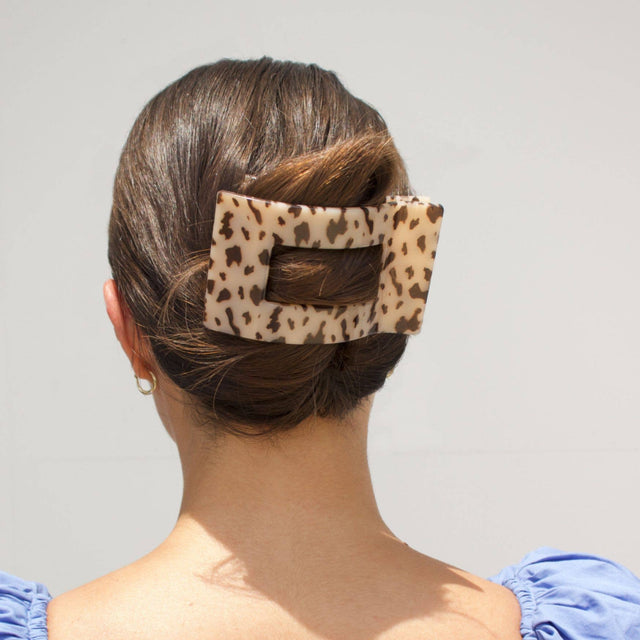 Teleties |  Flat Rectangle Hair Clip | Large | Blonde Tortoise