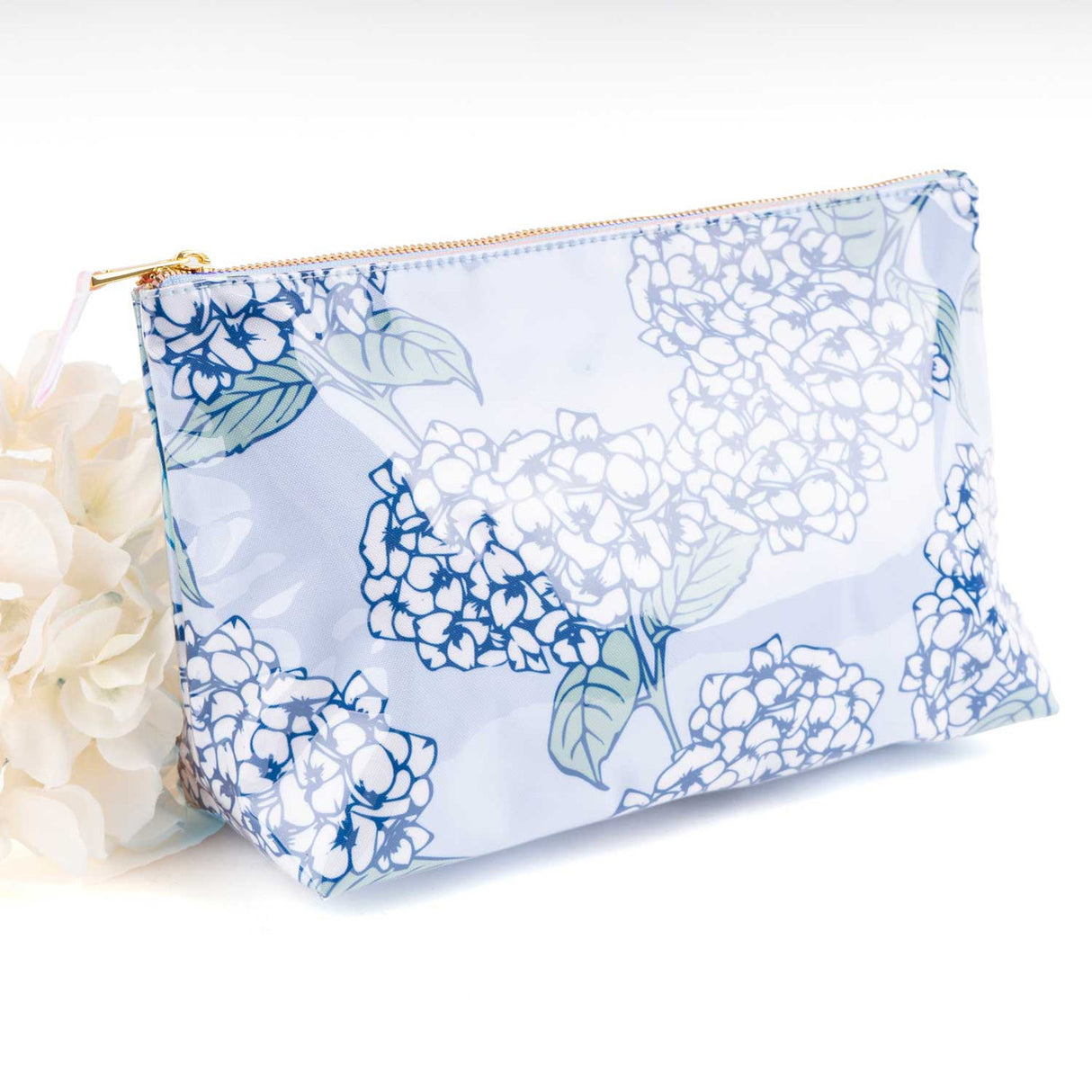 8 Oak Lane | Hydrangea Stem Clear Coated Travel Cosmetic Case