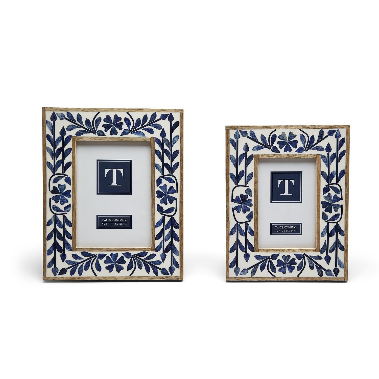 Two's Company | Blue Belle Bone Inlay Photo Frame 2 sizes
