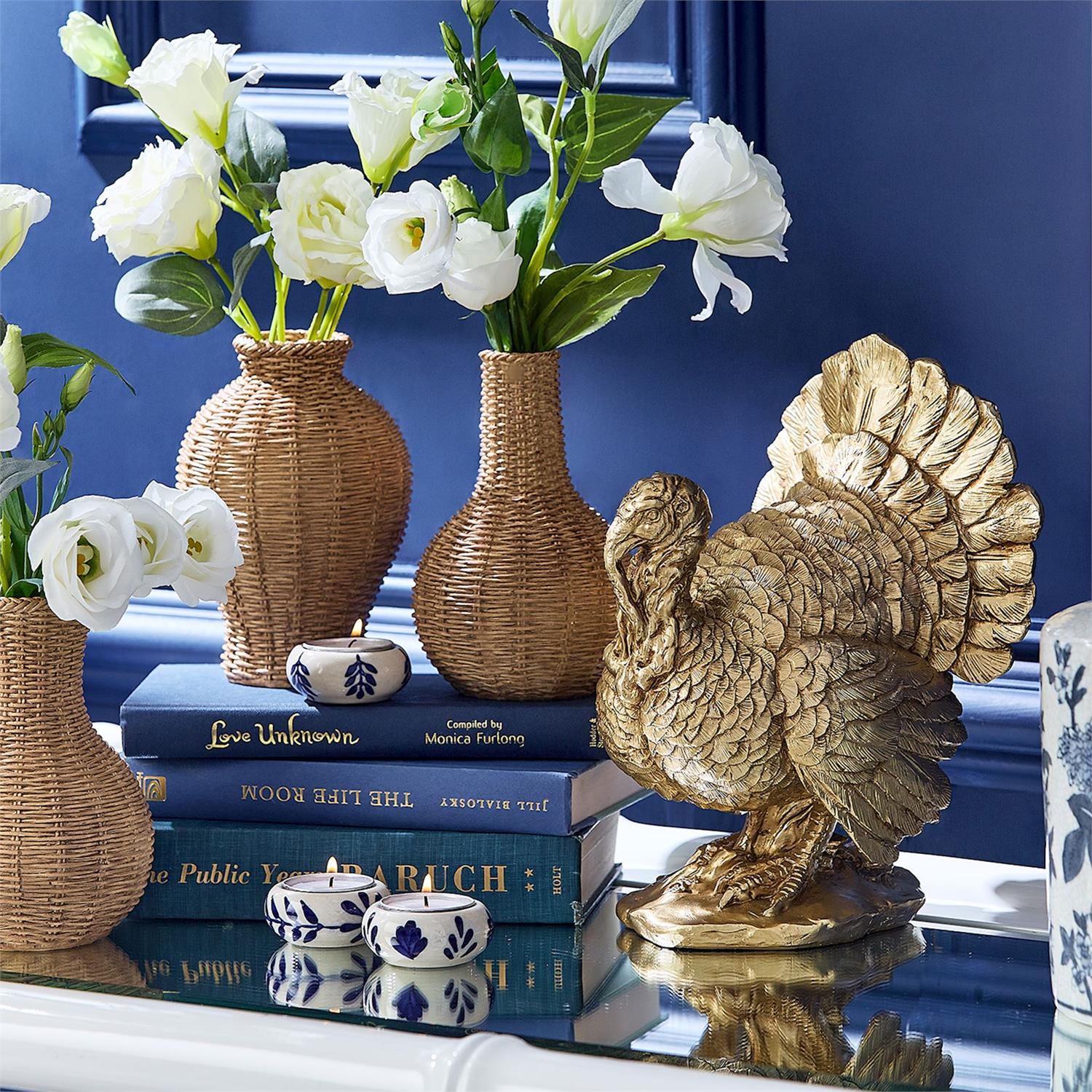 Two's Company | Blue and White Chinoiserie Candleholder with Tealight Candle