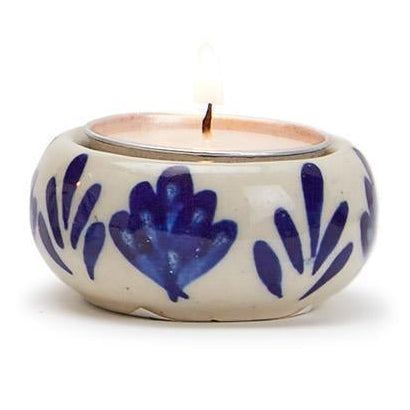 Two's Company | Blue and White Chinoiserie Candleholder with Tealight Candle