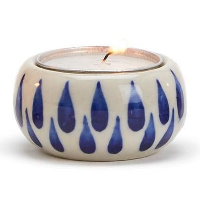 Two's Company | Blue and White Chinoiserie Candleholder with Tealight Candle