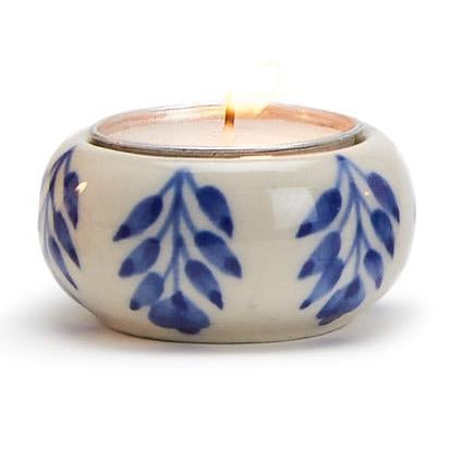 Two's Company | Blue and White Chinoiserie Candleholder with Tealight Candle